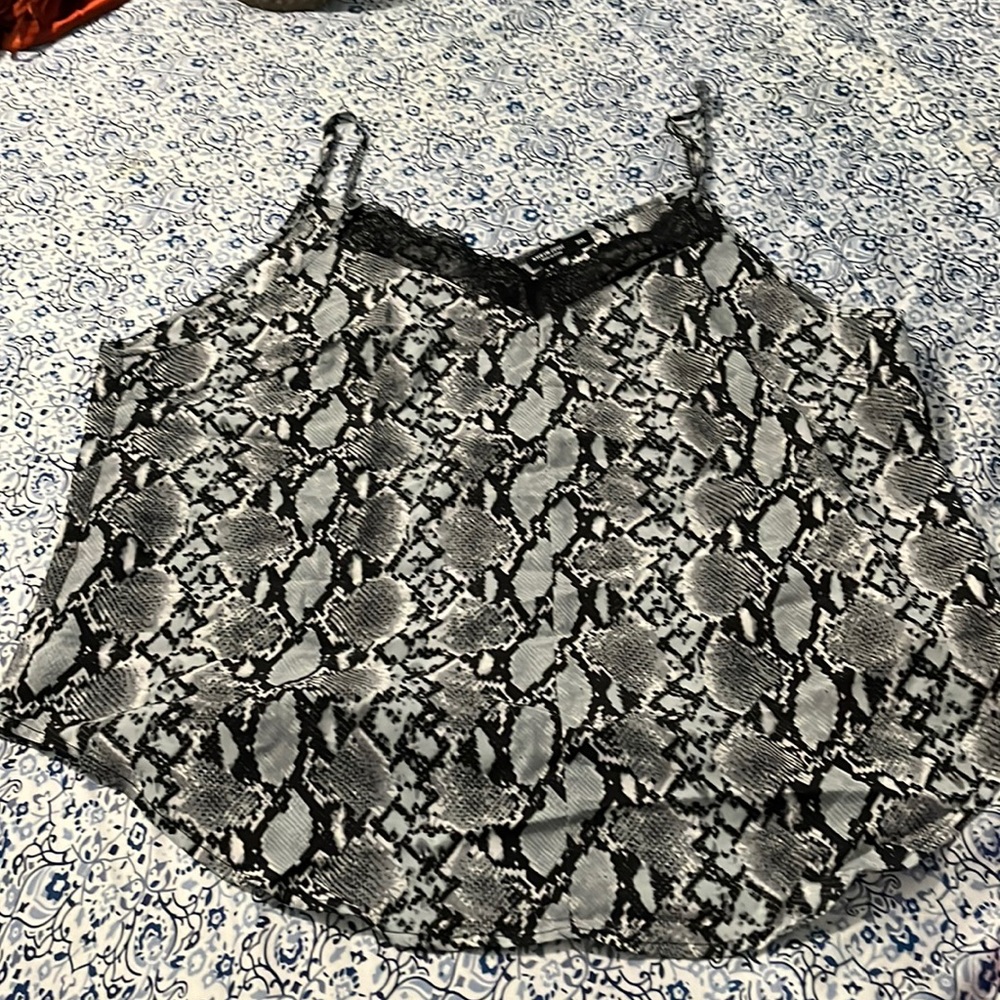 Snakeskin tank top with adjustable straps